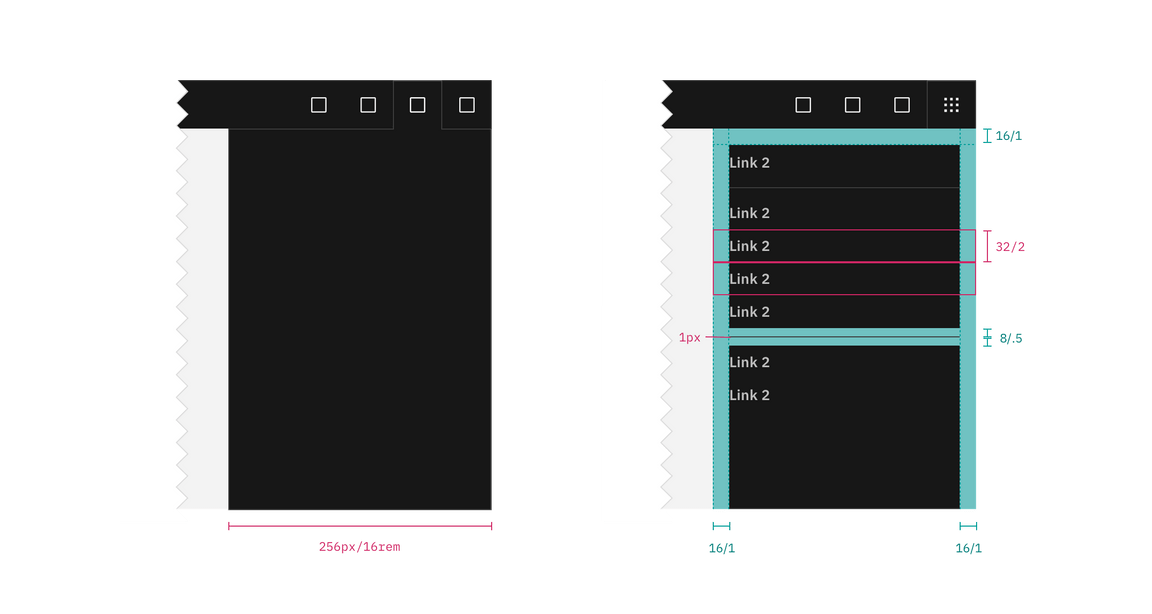 UI shell right panel example.